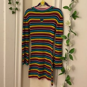 ✨ 🌈 Lazy Oaf rainbow bell-sleeved dress 🌈 ✨